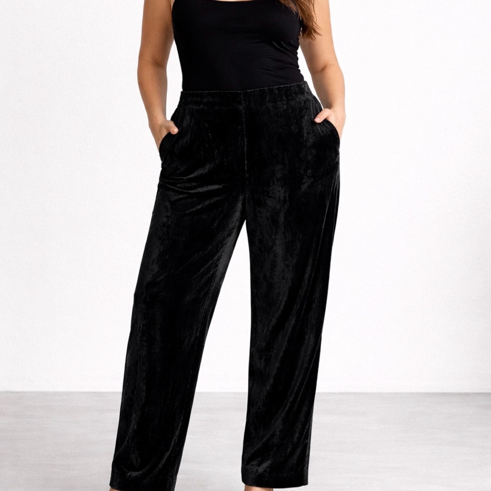 Zara Black Corduroy Full-Length Pants